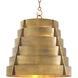 Fitzroy 3 Light 21.65 inch Vintage Brass Pendant Ceiling Light