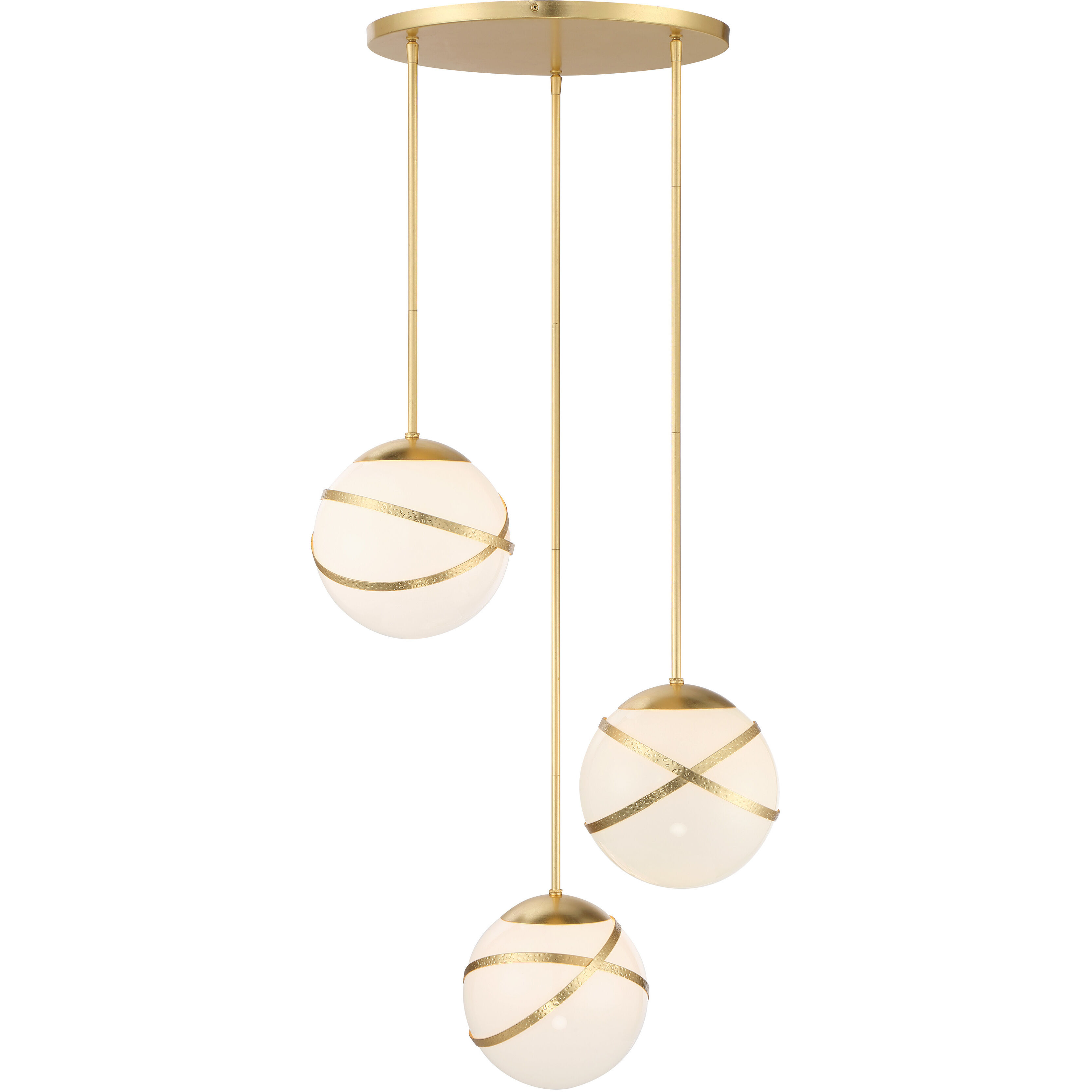 Batignolles 3 Light 24.75 inch Spring Gold Leaf Pan Pendant Ceiling Light