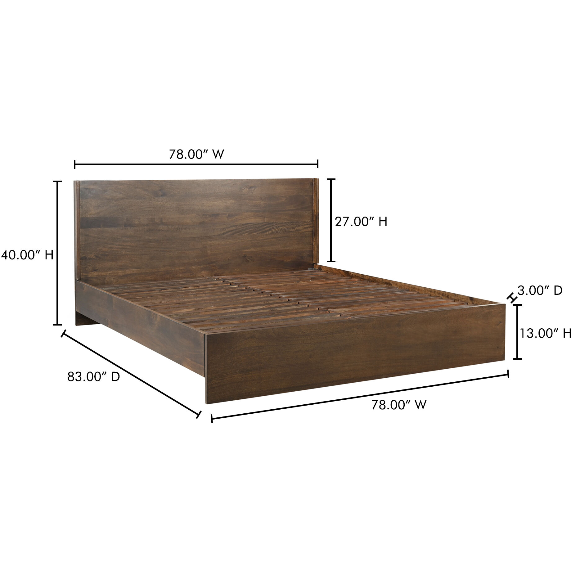 Everett Brown Bed, King