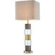 Cullingham 34.25 inch 40 watt Antique Brass Table Lamp Portable Light in Grey Marble with Antique Brass