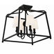 Sylvan 4 Light 16 inch Black Forged Semi Flush Ceiling Light