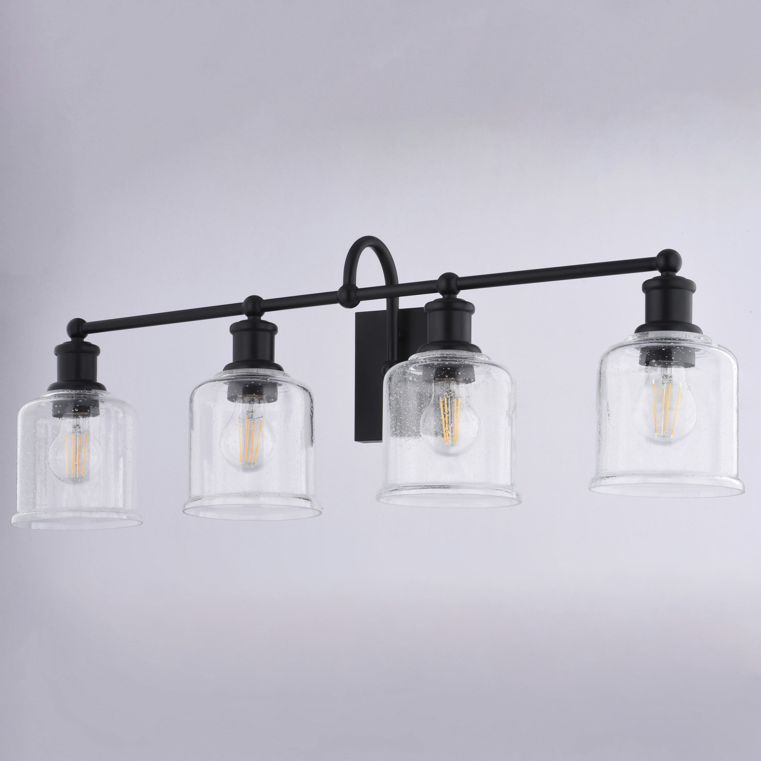 Northbrook 4 Light 32 inch Matte Black Bathroom Light Wall Light