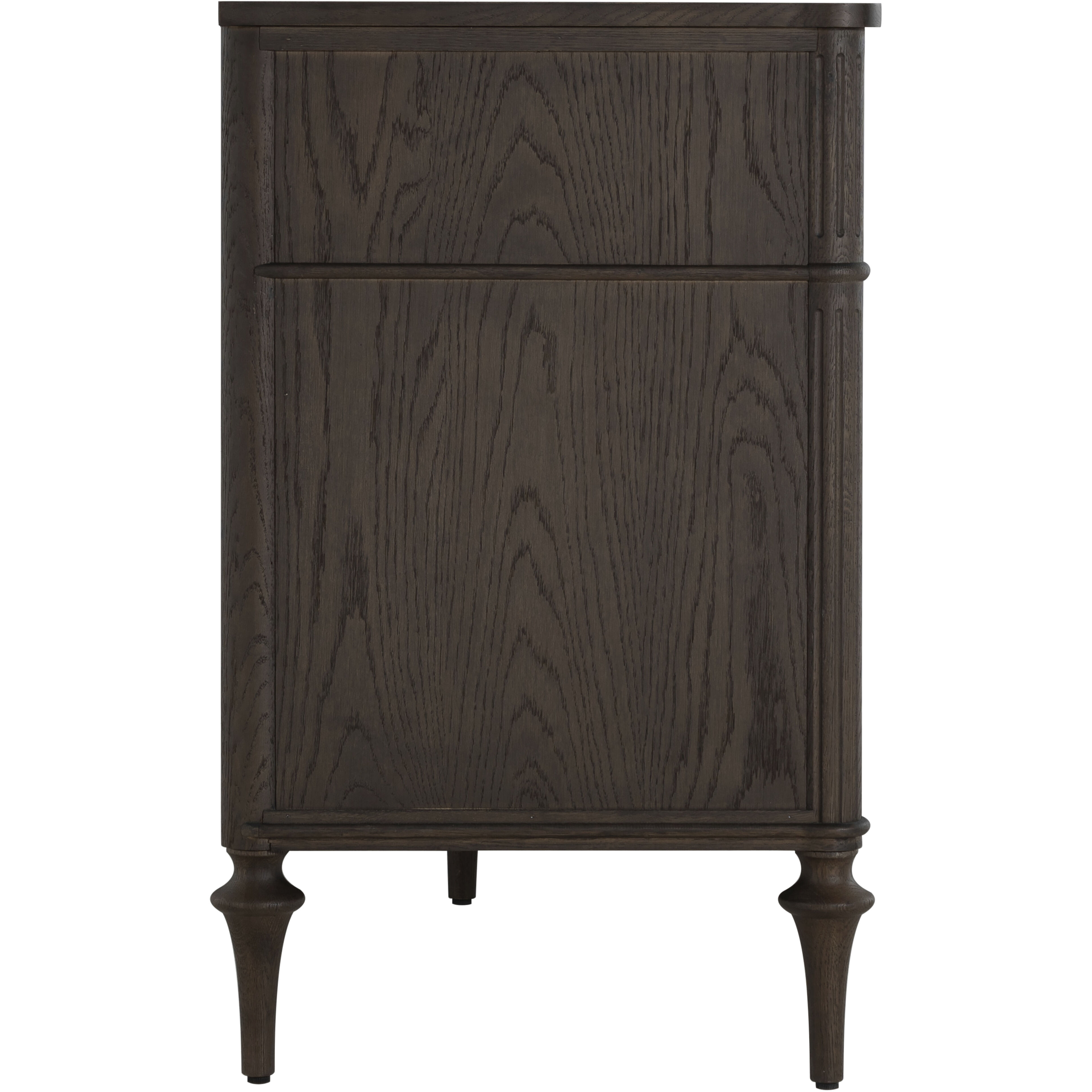 Andrea Dark Stained Oak / Antique Brass / Stained Oak Dresser