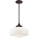 ML 1 Light 17 inch Brushed Bronze Pendant Ceiling Light