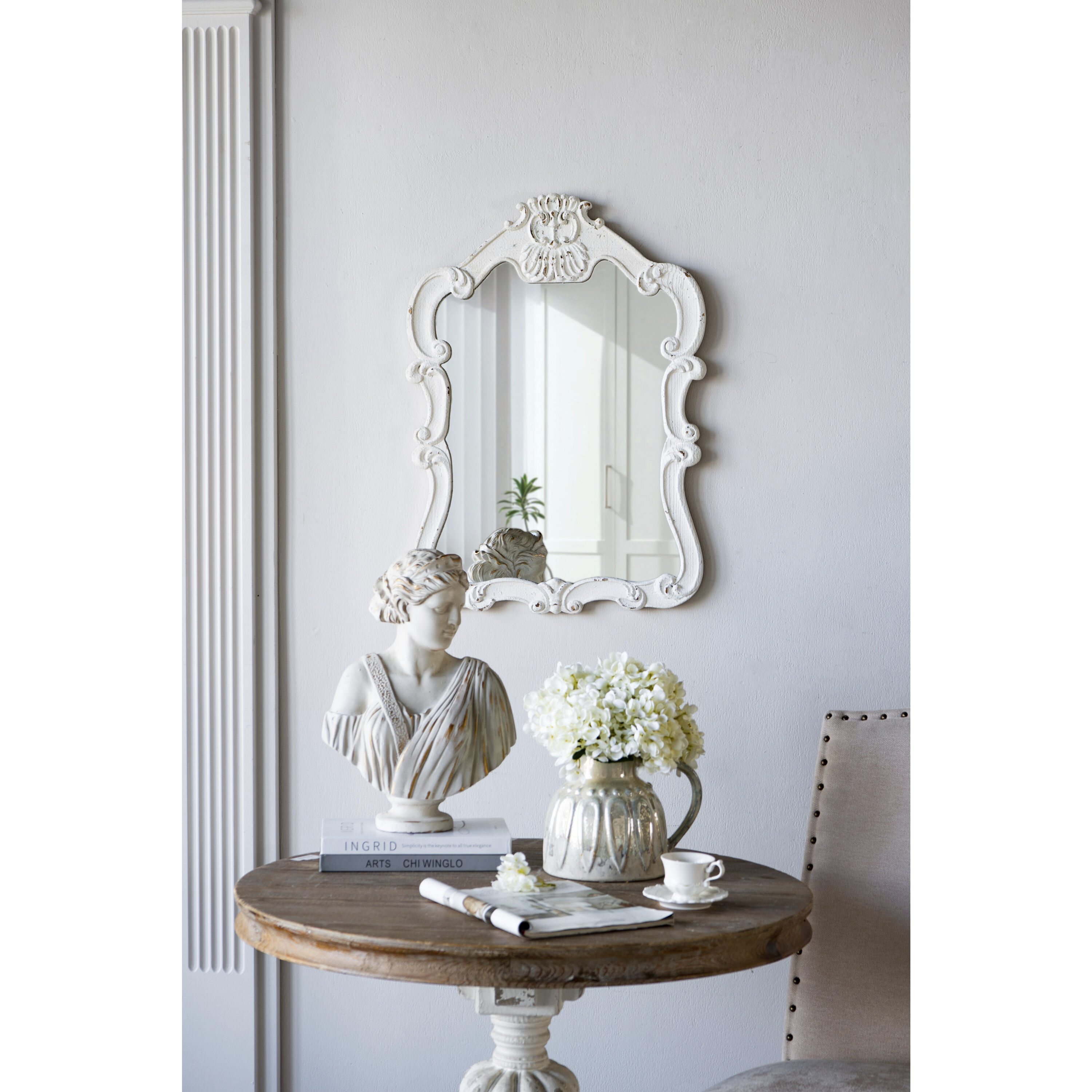 Baroque White and Gold Statue