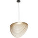 Eco Collection - Madera Family 23.75 inch Matte Black Pendant Ceiling Light in Natural Wood, EVOLV
