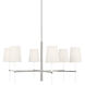 kate spade new york Monroe 6 Light 32 inch Polished Nickel Chandelier Ceiling Light in Polished Nickel / Gloss White