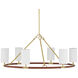 Ellerston 6 Light 39 inch Brushed Brass Chandelier Ceiling Light