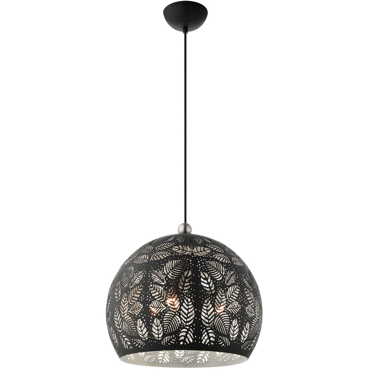 Chantily 3 Light 15.75 inch Black with Brushed Nickel Accents Pendant Ceiling Light