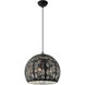 Chantily 3 Light 15.75 inch Black with Brushed Nickel Accents Pendant Ceiling Light