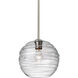 Wave 10 1 Light Satin Nickel Stem Pendant Ceiling Light