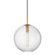 Rousseau 1 Light 14.25 inch Aged Brass Pendant Ceiling Light in Clear Glass