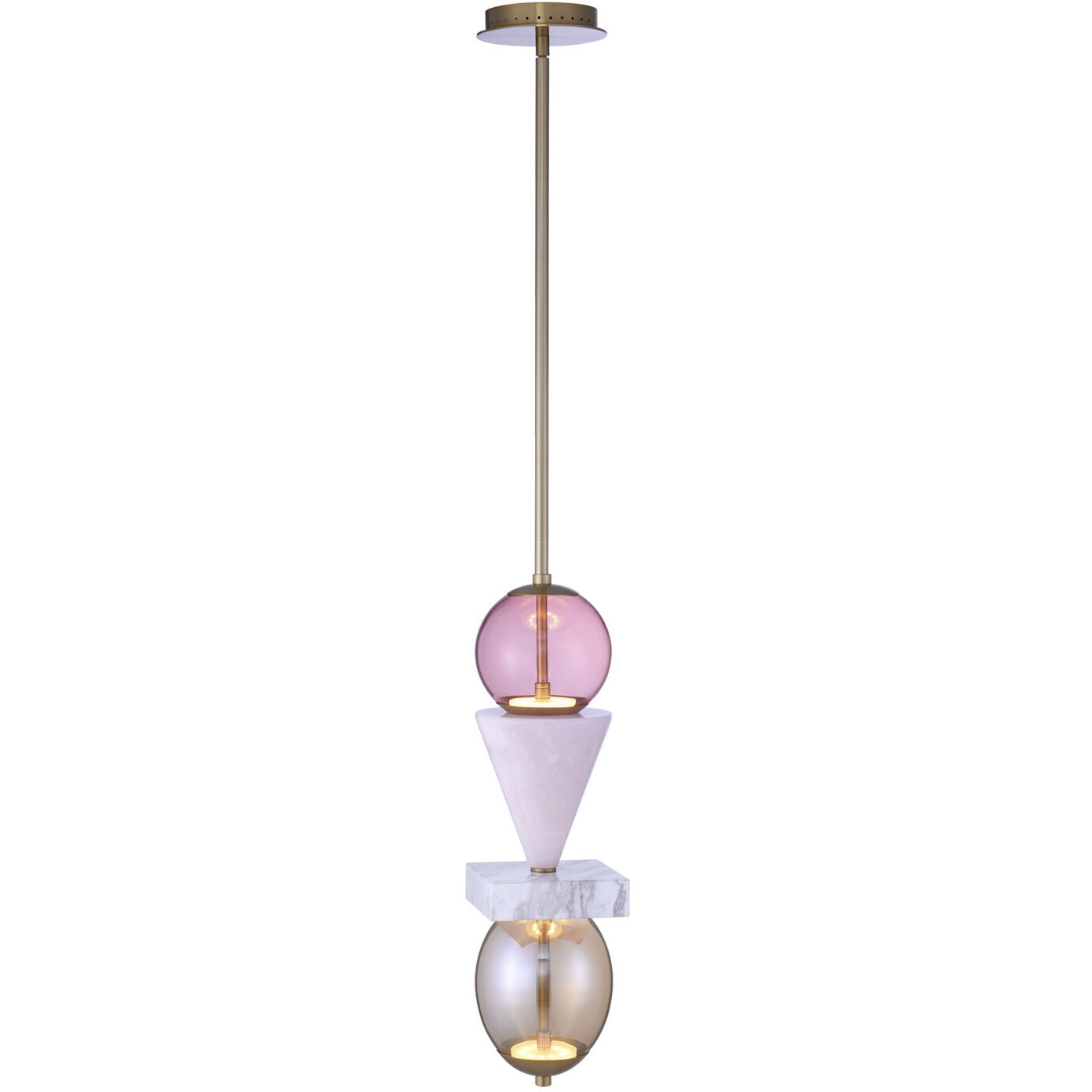 Demi 6.25 inch Winter Brass Pendant Ceiling Light