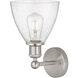 Edison Bristol Glass 1 Light 8 inch Brushed Satin Nickel Sconce Wall Light in Seedy Glass