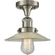 Franklin Restoration Halophane LED 9 inch Brushed Satin Nickel Semi-Flush Mount Ceiling Light in Clear Halophane Glass, Franklin Restoration