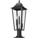 Gannon 3 Light 28.75 inch Black Outdoor Pier Mounted Fixture in G9