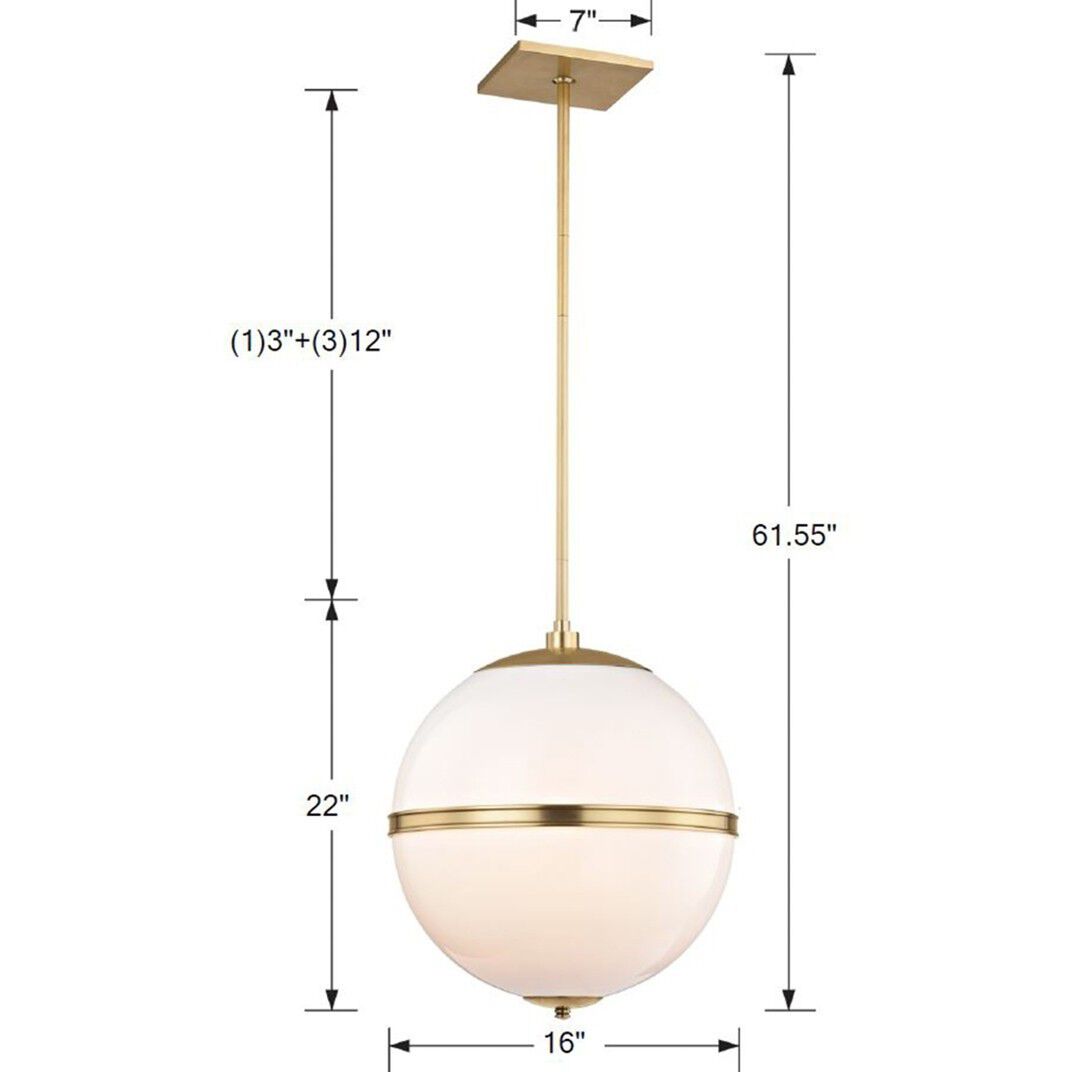 Truax 4 Light 16 inch Aged Brass Pendant Ceiling Light