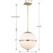 Truax 4 Light 16 inch Aged Brass Pendant Ceiling Light