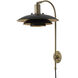Rancho Mirage 1 Light 16 inch Matte Black and Weathered Brass Wall Sconce Wall Light