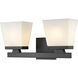 Astor 2 Light 16 inch Matte Black Vanity Wall Light