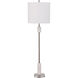 Sussex 35 inch 100.00 watt Plated Polished Nickel and White Marble Buffet Lamp Portable Light