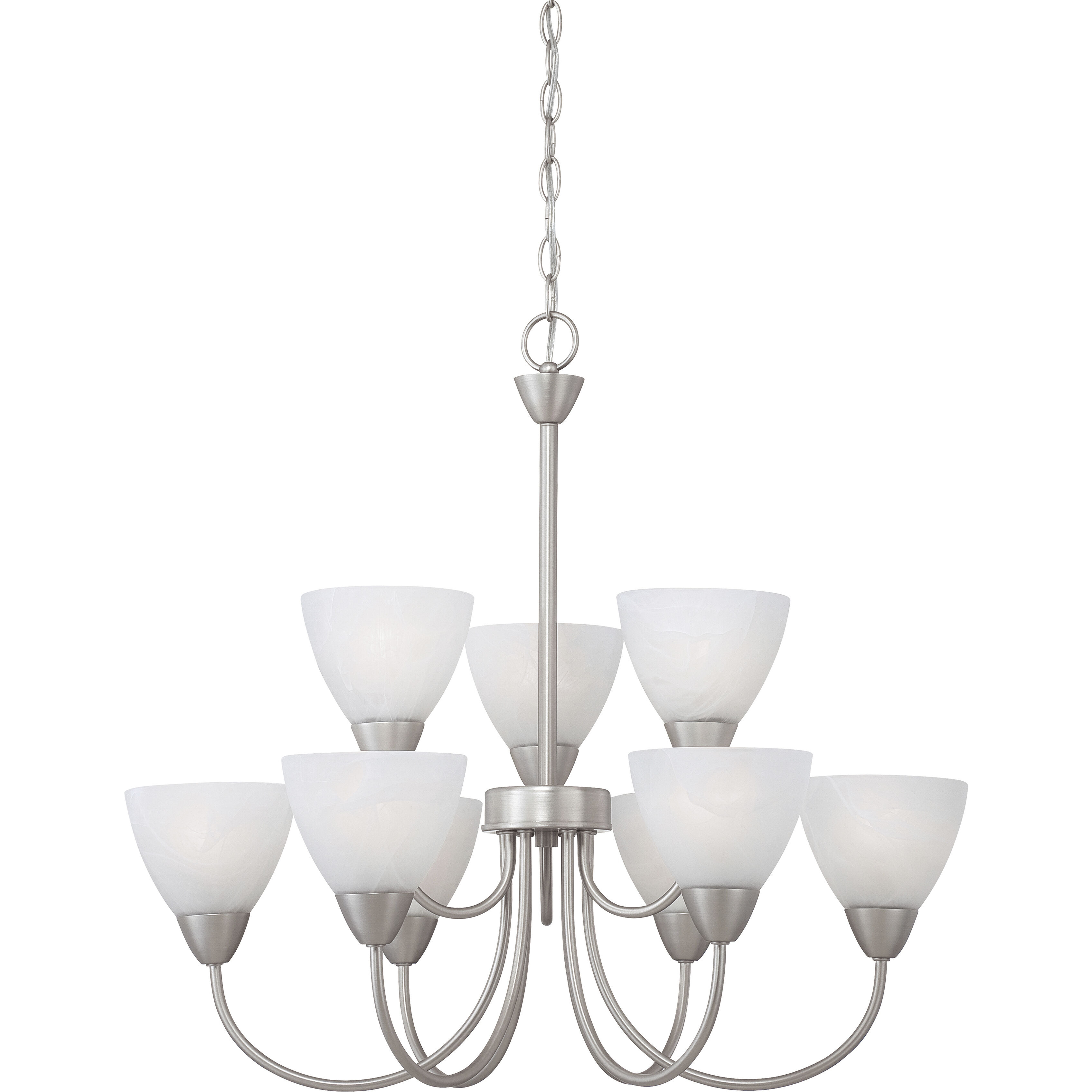 Tia 9 Light 25.98 inch Matte Nickel Chandelier Ceiling Light