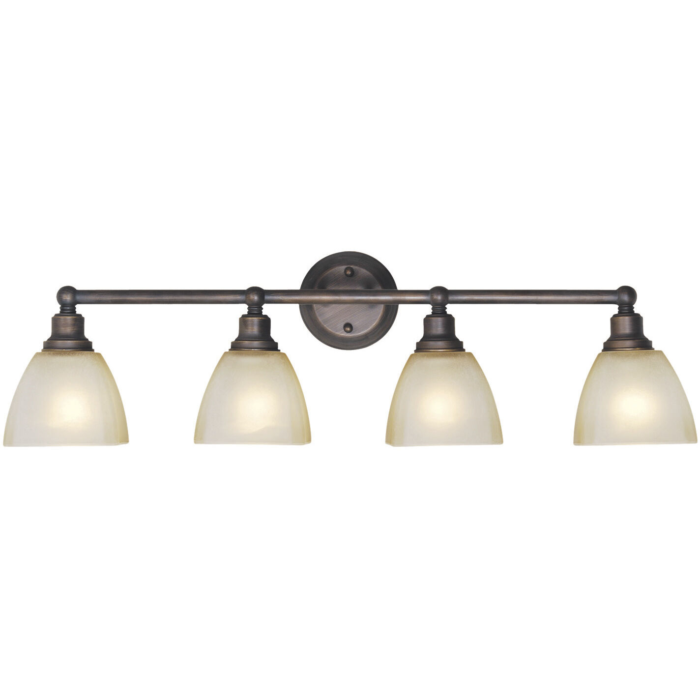 Bradley 4 Light 32.63 inch Bronze Vanity Light Wall Light in Light Tea-Stained Glass
