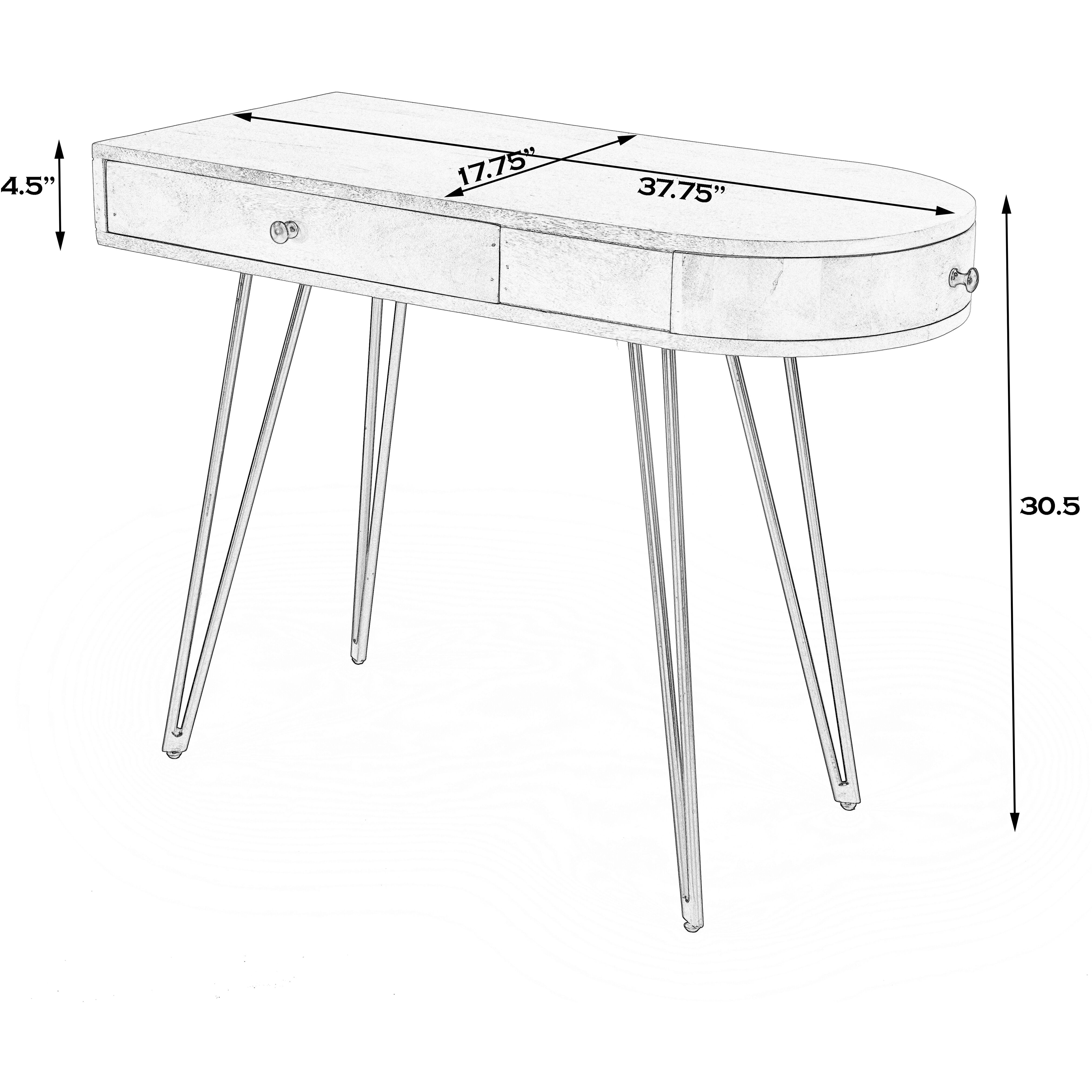 Sebastopol Reversible 2 Drawer Writing Desk in Natural