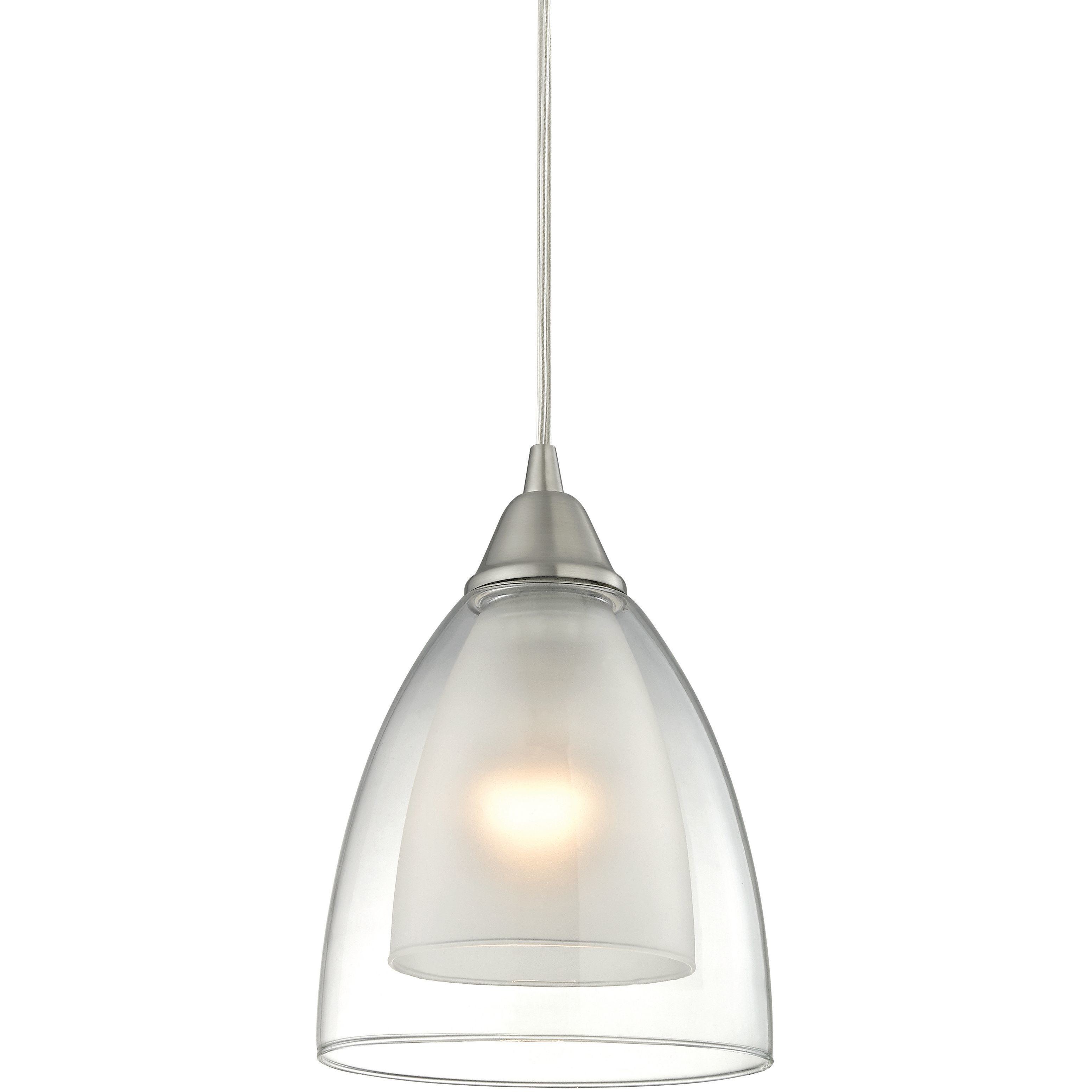 Layers 1 Light 6 inch Satin Nickel Pendant Ceiling Light