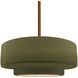 Radiance Collection - Tier Pendant Ceiling Light in Brushed Brass, Dedicated LED, Black Cord, Matte Green, 14.5W x 5.25H, Form+Finish+Function
