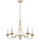 Westchester County 5 Light 28 inch Farm House White/Gilded G Chandelier Ceiling Light in Farmhouse White