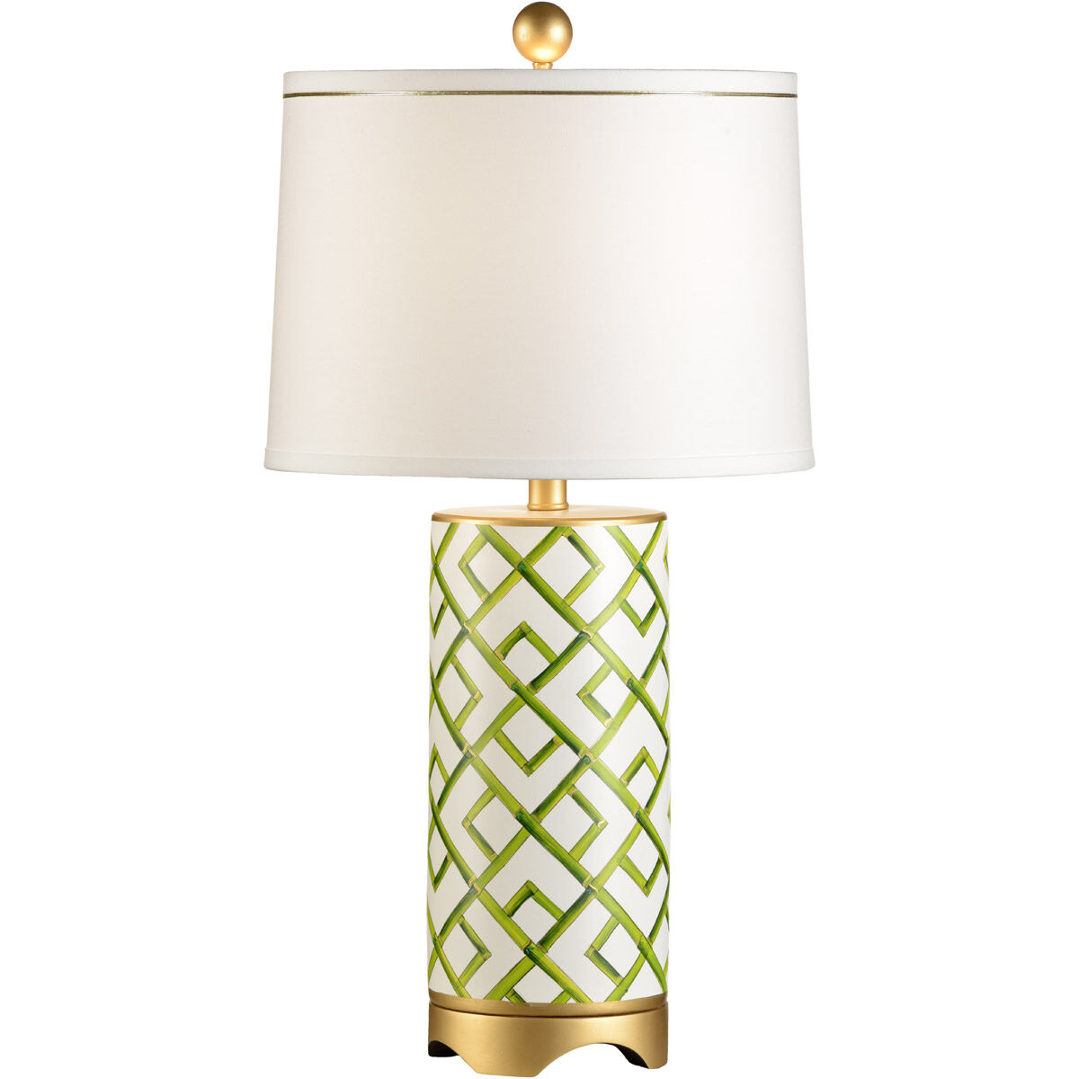 Pam Cain 27 inch 100.00 watt Green/White/Gold Accents Table Lamp Portable Light