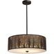 Woodland Sunrise 5 Light 24 inch Aged Bronze Chandelier Ceiling Light