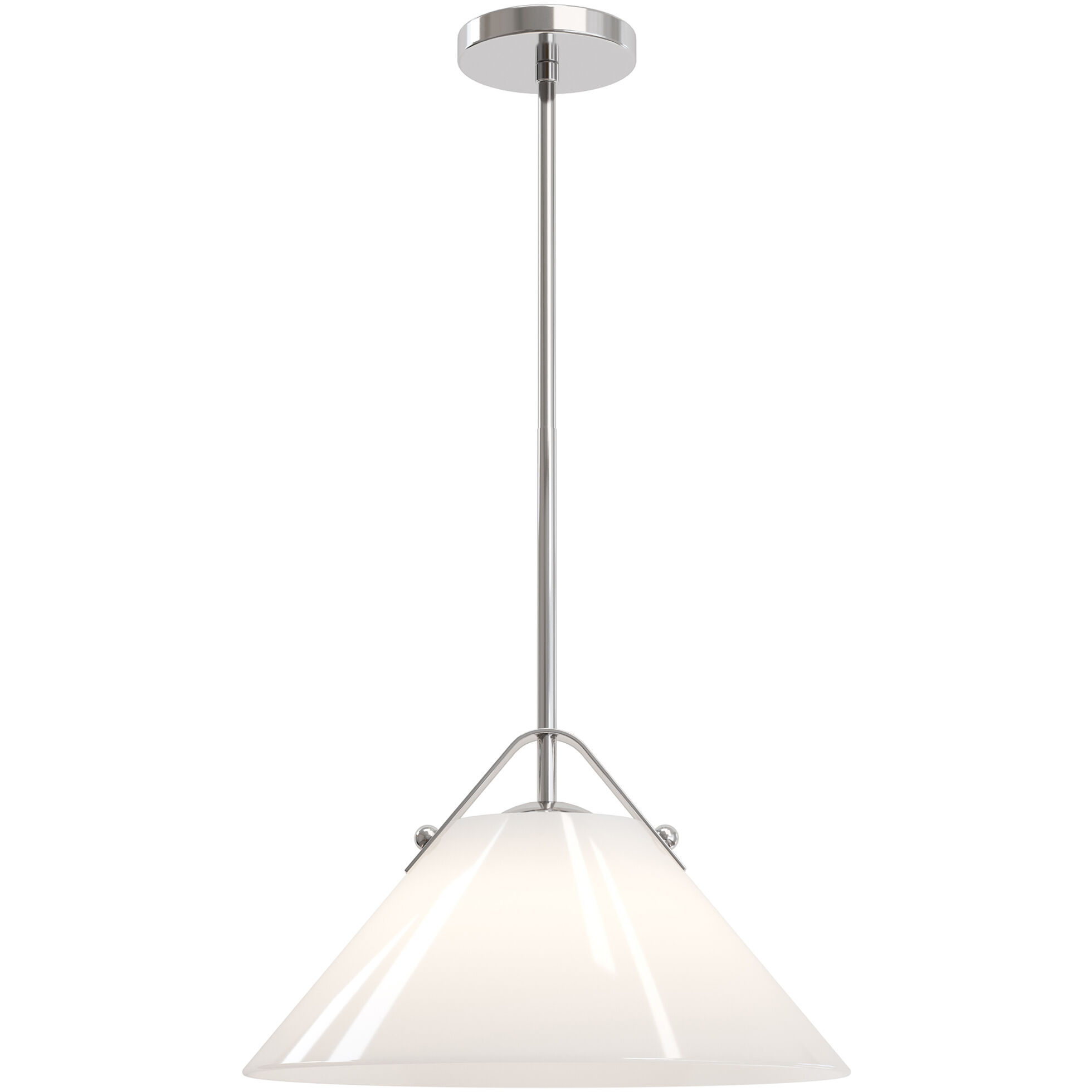 Bronwen 1 Light 19 inch Opaque White/Polished Nickel Pendant Ceiling Light