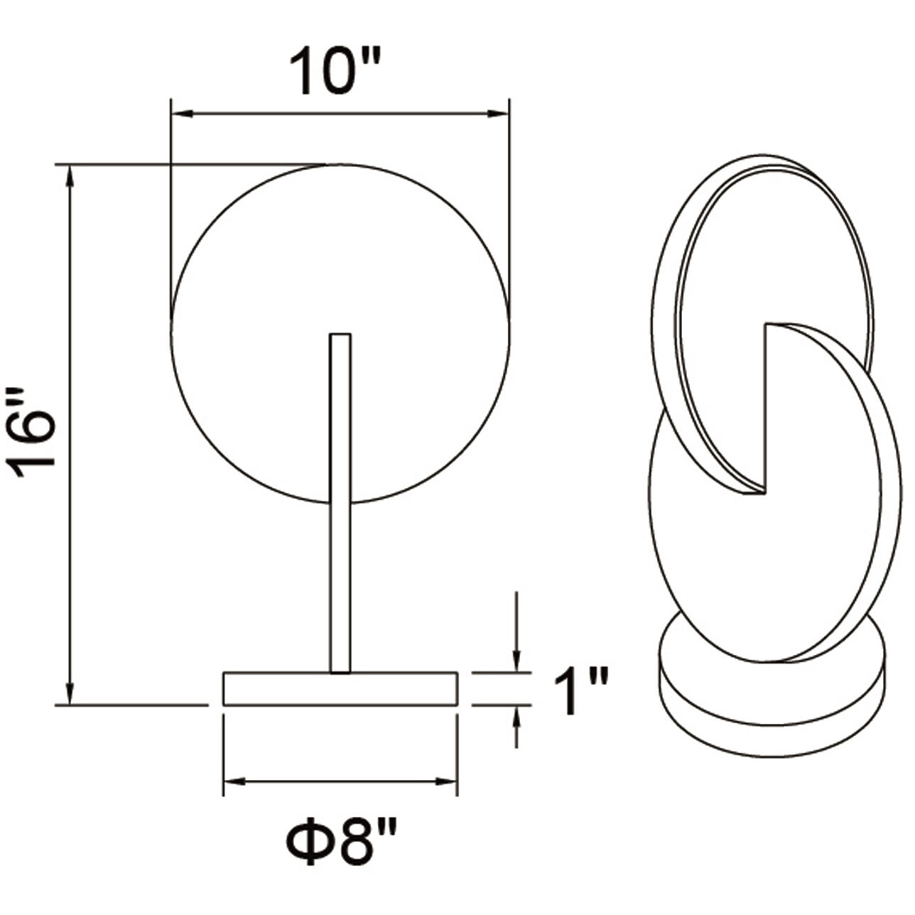 Tranche 16 inch 8.00 watt Brushed Brass Table Lamp Portable Light
