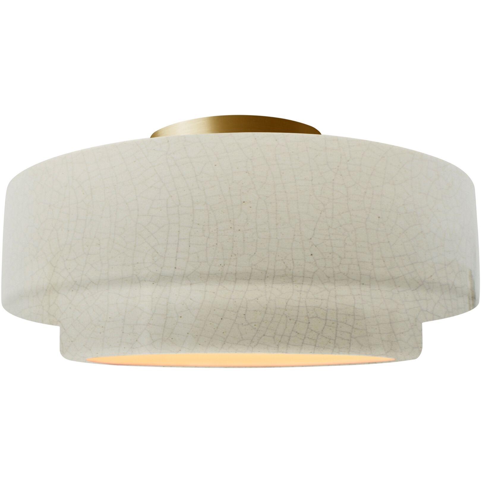 Radiance Collection - Tier 1 Light 12 inch White Crackle Semi-Flush Ceiling Light, Form+Finish+Function