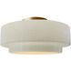 Radiance Collection - Tier 1 Light 12 inch White Crackle Semi-Flush Ceiling Light, Form+Finish+Function