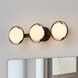 Parker 3 Light 24 inch Matte Black Vanity Light Wall Light