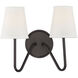 Modern 2 Light 13 inch Oil Rubbed Bronze Wall Sconce Wall Light