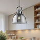 Alora Mood Waldo Pendant Ceiling Light in Matte Black, Smoked Glass