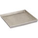 Square Linen Antique Nickel Tray, Set of 2