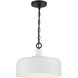 Farmhouse 1 Light 14 inch White with Black Pendant Ceiling Light