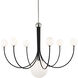 Coco LED 40 inch Polished Nickel and Black Chandelier Ceiling Light