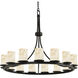 Alabaster Rocks 21 Light 60 inch Matte Black Chandelier Ceiling Light in Incandescent, Cylinder
