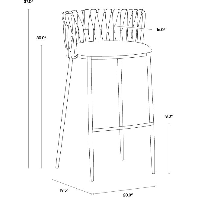 Sarai 37 inch Belfast Koala Grey Barstool