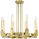 Placid 8 Light 32 inch Aged Brass Wheel Chandelier Ceiling Light