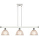 Ballston Arietta 3 Light 36 inch White and Polished Chrome Island Light Ceiling Light, Ballston