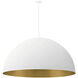 Elias 10 Light 59 inch Matte White Pendant Ceiling Light in 59" D x 59" W x 30.5" H, Matte White with Champagne Gold interior, EVOLV