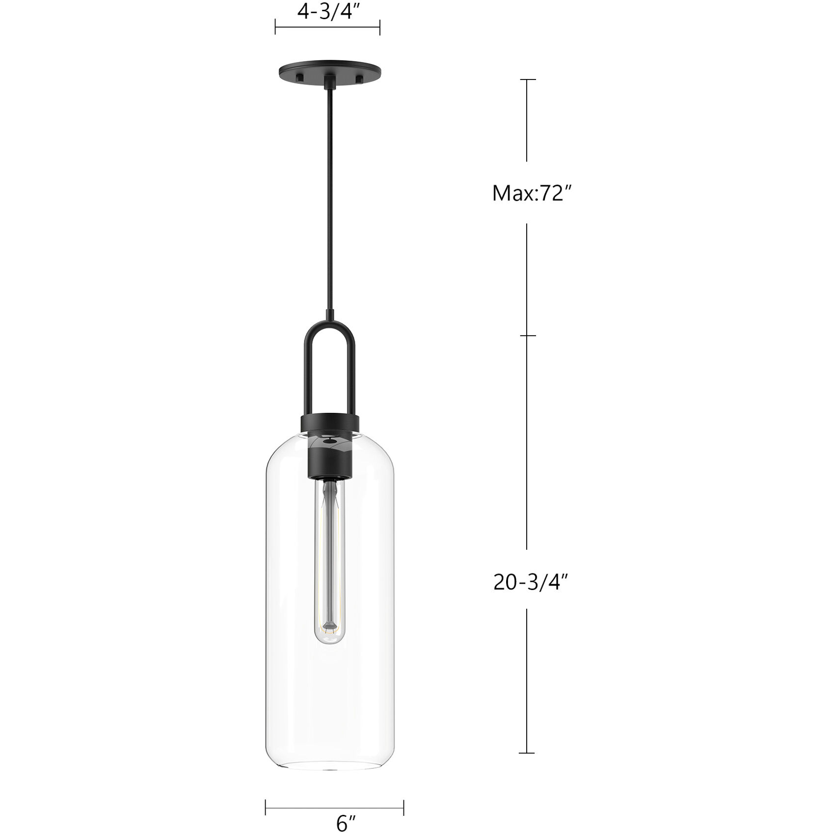 Alora Mood Soji Pendant Ceiling Light in Matte Black, Smoked Glass