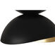 Luna Bella 1 Light 10 inch Matte Black and Weathered Brass Flush Mount Ceiling Light